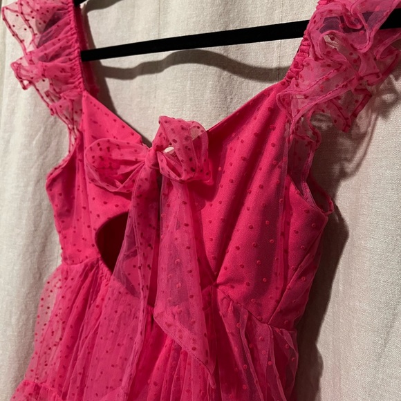 🤍 LUSH Pink Polka Dot Tulle Mini Dress - Picture 8 of 8